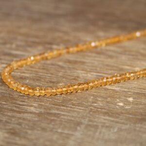 Citrine Necklace, Citrine Jewelry, November Birthstone, Beaded, Stacking Necklace, Gemstone Jewelry
