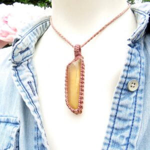 Natural Citrine Macrame Necklace, Citrine Jewelry, November Birthday Gift, Gift Ideas For The Zen Seeker, For The Wellness Enthusiast