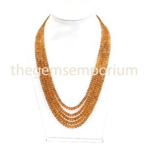 Natural Citrine Plain Rondelle Necklace, Healing Crystal Layering Necklace, 4-7mm Rondelle Beaded Necklace, Halloween Necklace Sale, for Gift