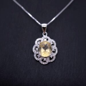 Natural Citrine Necklace Silver - Sterling Silver Life Of Flower Genuine Citrine Healing Jewelry