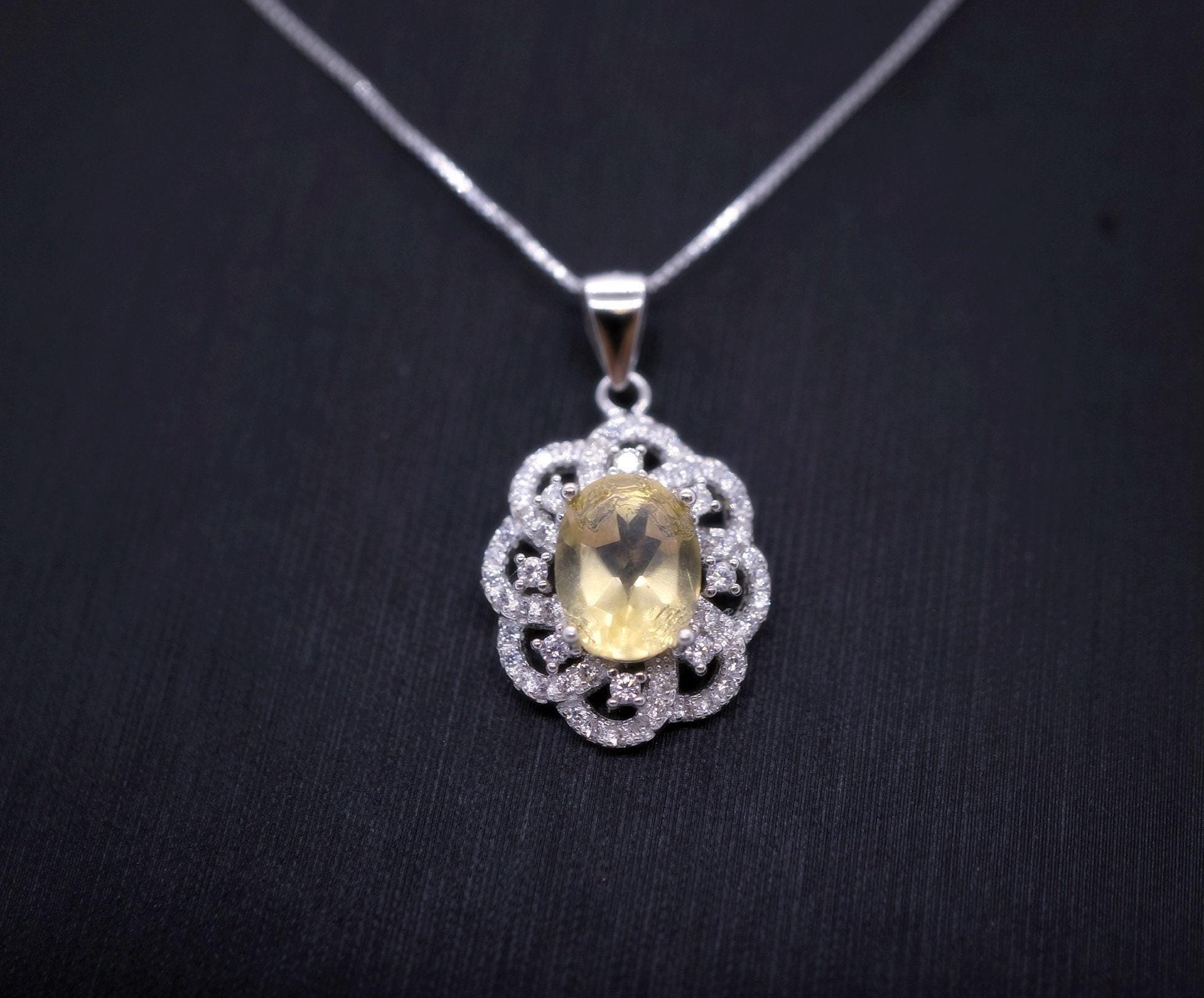 Natural Citrine Necklace Silver - Sterling Silver Life Of Flower Genuine Citrine Healing Jewelry