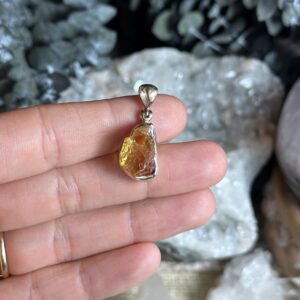 Raw Citrine .925 Sterling Silver Necklace