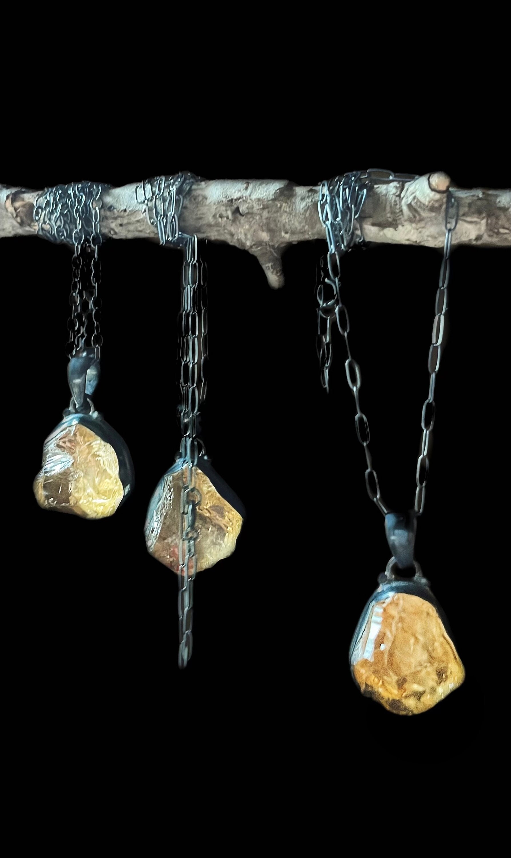 Raw Citrine Necklace, November Birthstone, Citrine In Silver