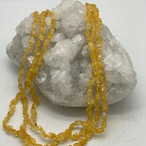 Three-Strand Carved Citrine Beaded Necklace