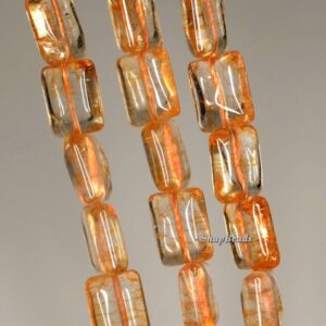 10x8mm Citrine Quartz Gemstone Rectangle Loose Beads 7.5 Inch Half Strand (90191304-b16-527)