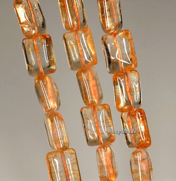10x8mm Citrine Quartz Gemstone Rectangle Loose Beads 7.5 Inch Half Strand Lot 1,2,6 And 12 (90191304-b16-527)