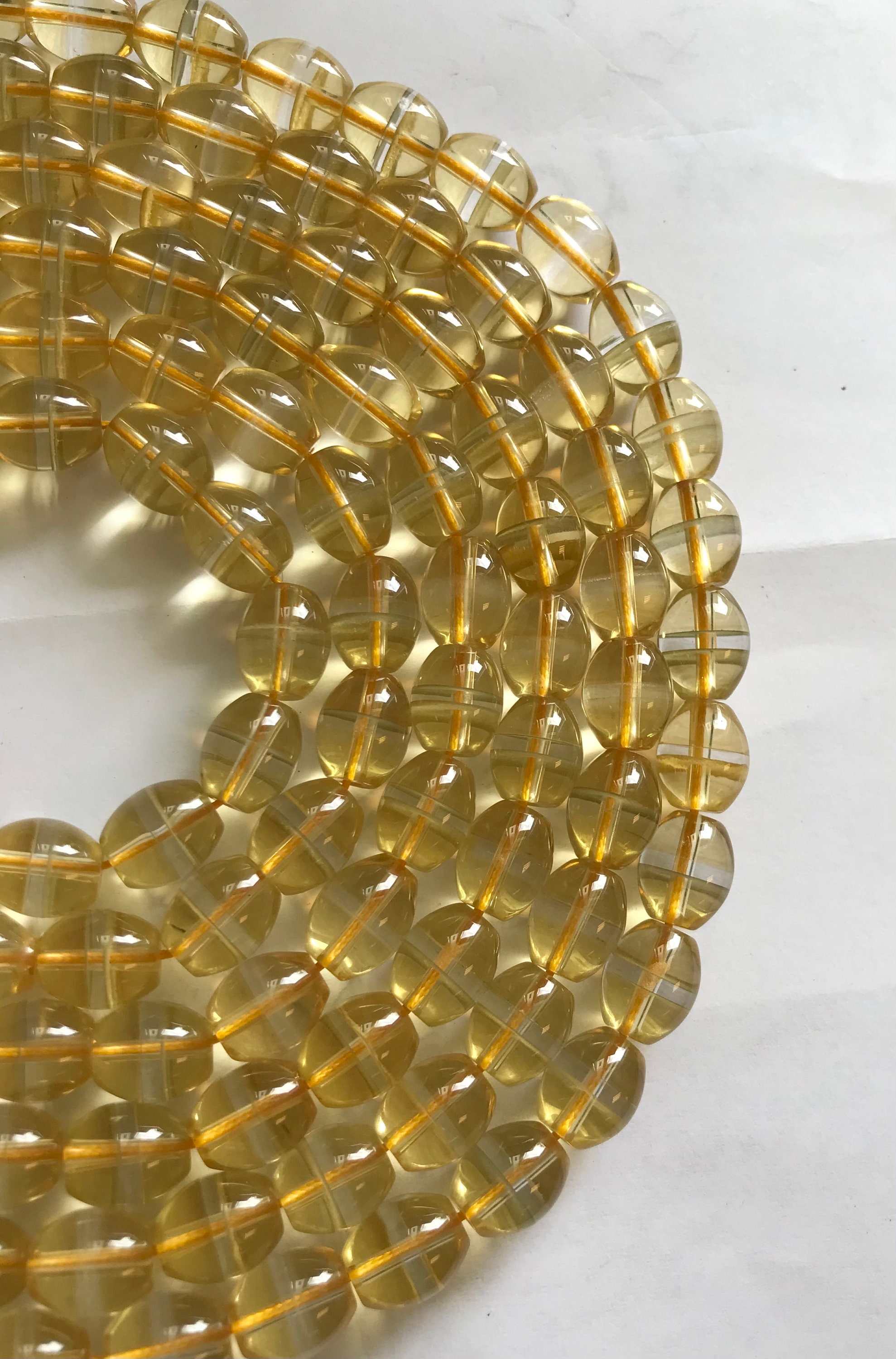 Citrine 12x10mm Oval Gemstone Beads -15.5 Inch Strand