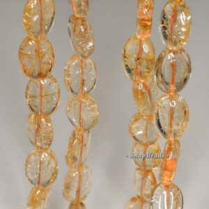 12x10mm Citrine Quartz Gemstone Oval Loose Beads 7 Inch Half Strand (90191318-b15-525)