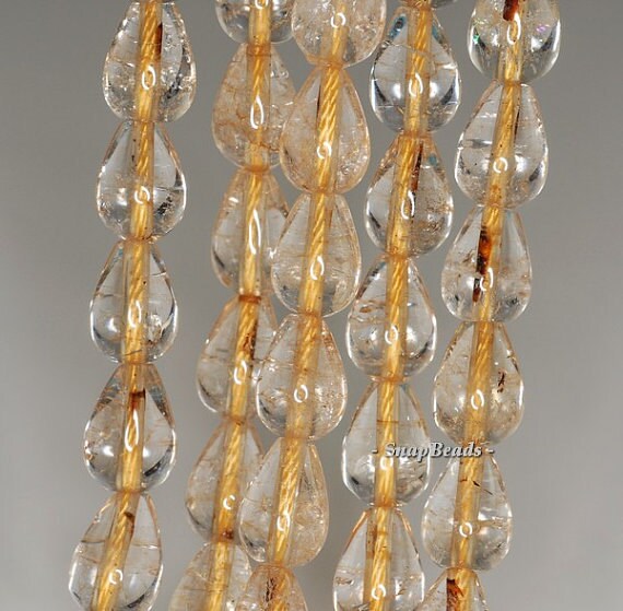12x8mm Citrine Quartz Gemstone Teardrop Loose Beads 7.5 Inch Half Strand Lot 1,2,6 And 12 (90144065-b17-530)
