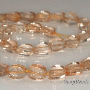 12x9mm Citrine Quartz Gemstone Twist Oval Loose Beads 7.5 Inch Half Strand (90144068-b14-523)