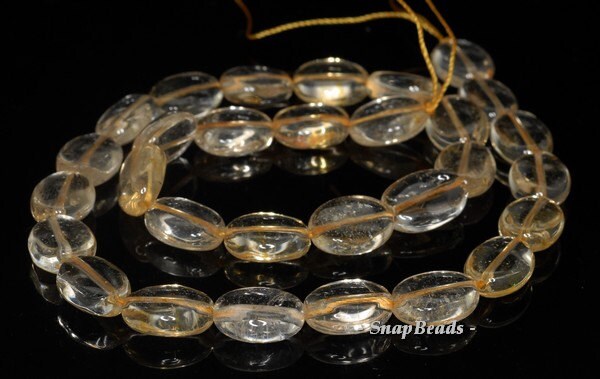 14x10mm Citrine Quartz Gemstone Oval Loose Beads 7.5 Inch Half Strand (90191252-b23-541)