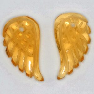 15x8mm Citrine Gemstone Carved Angel Wing Beads Bulk Lot 2,6,12,24,48 (90187201-001)