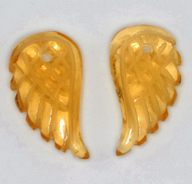 15x8mm Citrine Gemstone Carved Angel Wing Beads Bulk Lot 2,6,12,24,48 (90187201-001) 15x8mm Citrine Gemstone Carved Angel Wing Beads Bulk Lot 2,6,12,24,48 (90187201-001)
