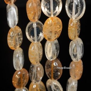 16x12mm Citrine Smoky Rock Crystal Mix Quartz Gemstone Grade B Oval Loose Beads 7.5 Inch Half Strand (90191003-b39-581)