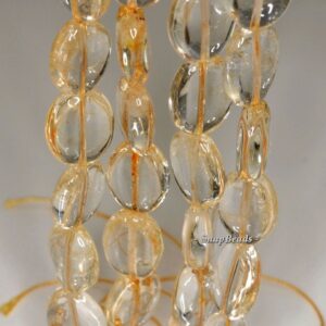 16x13mm Citrine Quartz Gemstone Oval Loose Beads 7.5 Inch Half Strand (90191246-b23-541)
