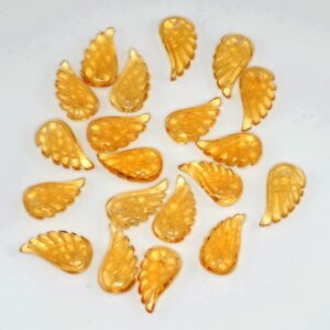 16x8mm Citrine Gemstone Carved Angel Wing Beads Bulk Lot 2,6,12,24,48 (90187171-001)