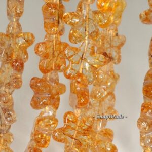 17x17mm Citrine Quartz Gemstone Star Loose Beads 7 Inch Half Strand (90144121-b15-525)