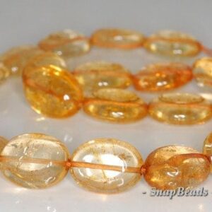 19x15mm Citrine Quartz Gemstone Oval Loose Beads 7.5 Inch Half Strand (90191320-b14-524)