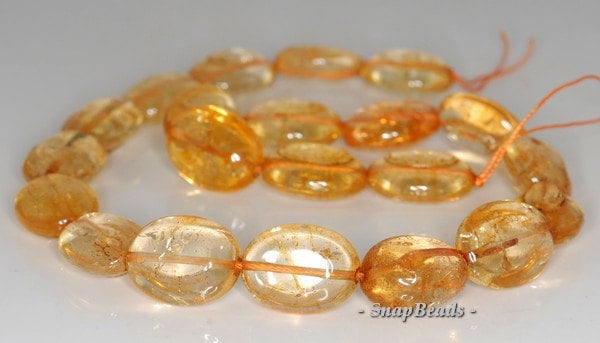 19x15mm Citrine Quartz Gemstone Oval Loose Beads 7.5 Inch Half Strand (90191320-b14-524)