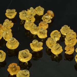 8mm Citrine Gemstone Carved Flower Beads Bulk Lot 5,10,20,30,50 (90187274-002)