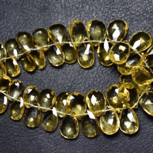 Aaa Citrine Pear Beads - 171 Carats - 7.5 Inches - Natural Finest Quality Faceted Citrine Pear Briolettes - Size Is 7x10- 11x16mm #2291