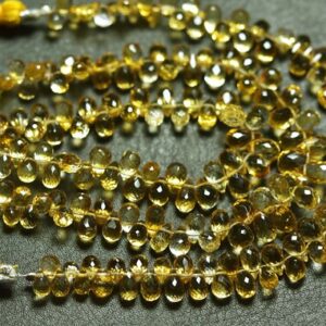 Super Quality Citrine Teardrop Beads - 7 Inches - Natural Citrine Faceted Teardrops Briolettes,micro Cut Drops,size Is 4x6-5x8.50mm #881