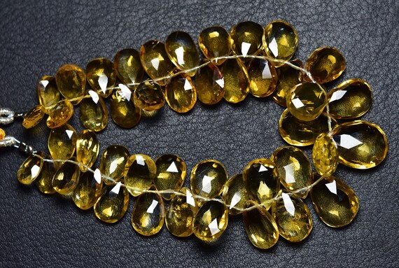 Superb Aaa Citrine Pear Beads - 182 Carats - 7.5 Inches - Natural Faceted Citrine Pear Briolettes - Size Is 7x11- 11x16mm #2294