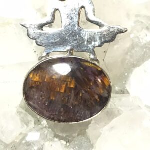 Beautiful Rare Cacoxenite Super 7 Mineral And Citrine Yoga Pendant