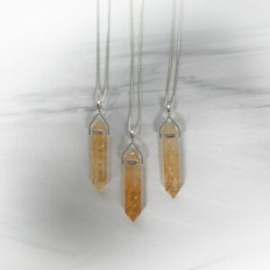 Citrine Gemstone Necklace, Genuine Citrine, Yellow Citrine Point, Sterling Citrine Pendant, November Birthstone, Gemstone Appeal, Gsa