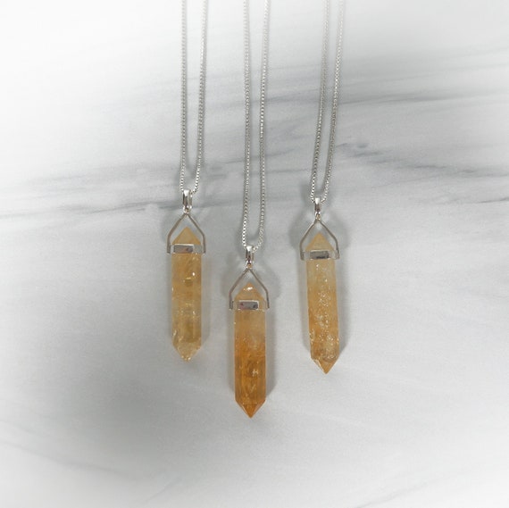 Citrine Gemstone Necklace, Genuine Citrine, Yellow Citrine Point, Sterling Citrine Pendant, November Birthstone, Gemstone Appeal, Gsa Citrine Gemstone Necklace, Genuine Citrine, Yellow Citrine Point, Sterling Citrine Pendant, November Birthstone, Gemstone Appeal, Gsa