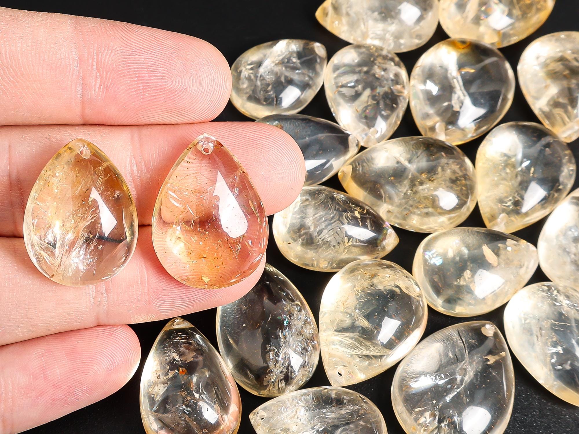 Light Golden Yellow Teardrop Citrine Pendant Grade Aa Genuine Natural One Of A Kind Gemstone