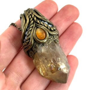 Citrine Necklace, Crystal Pendant, Gemstone Necklace