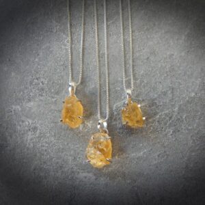 Citrine Necklace Sterling Silver • Citrine Pendant • Rough Raw Citrine Necklace • November Birthstone • Gemstone Necklace • Affordable Gift