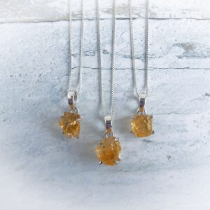 Citrine Necklace Sterling Silver • Genuine Citrine Pendant • Natural Rough Citrine Pendant • November Birthstone Jewelry • Holiday Gift
