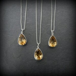 Citrine Necklace • Yellow Gemstone Pendant • Teardrop Semi Precious Gemstone • Healing Crystal • November Birthstone • Gemstone Appeal • Gsa