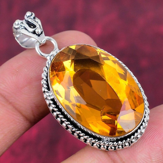 Unique Citrine Pendant 925 Sterling Silver Pendant Oval Gemstone Handmade Silver Jewelry November Birthstone Silver Pendant Party Wear Gifts Unique Citrine Pendant 925 Sterling Silver Pendant Oval Gemstone Handmade Silver Jewelry November Birthstone Silver Pendant Party Wear Gifts