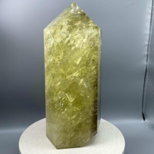 24.6lb Natural Smoky Citrine Quartz Crystal Large Point, Rainbow Inclusion,huge Polished Tower Free Stand,big Crystal Point Collection Gift