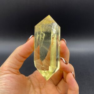 3.3" Rainbow Citrine Quartz Crystal Point Double Terminated Citrine Point Natural Yellow Citrine Wand Healing Reiki Crystal Grid OB-H11
