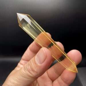 4"polished Himalayan Natural Tibetan Altitude Clear Citrine Quartz Points/12 Sided Double Terminated Vogel Wand/reiki Healing Stick