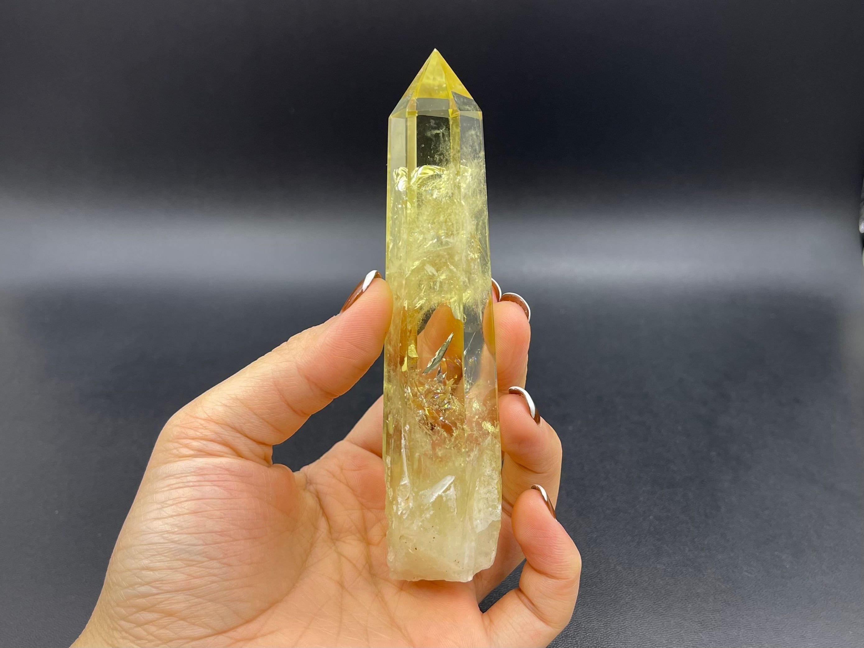 5" Rainbow Citrine Tower Point Clear Yellow Citrine Quartz Crystal Tower Point Wand Meditation Healing Reiki Energy Crystal Ob-h16 5" Rainbow Citrine Tower Point Clear Yellow Citrine Quartz Crystal Tower Point Wand Meditation Healing Reiki Energy Crystal Ob-h16
