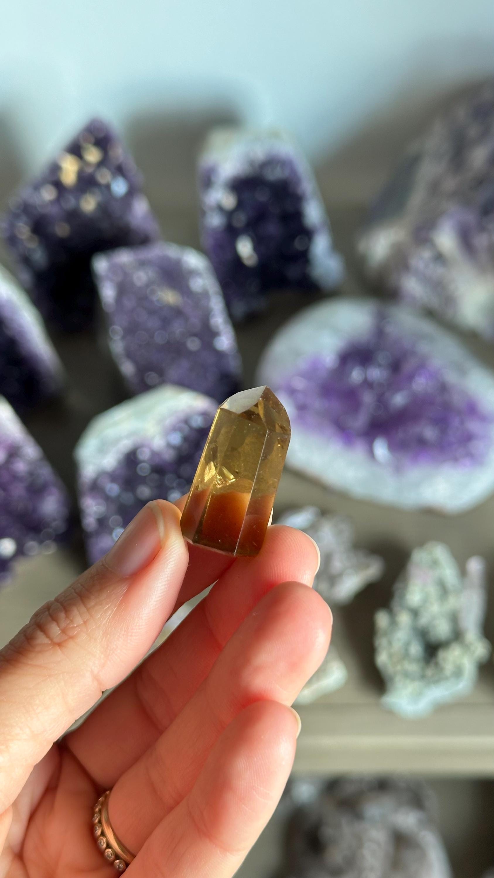 Aaa Natural Citrine Tower From Brazil , Mini
