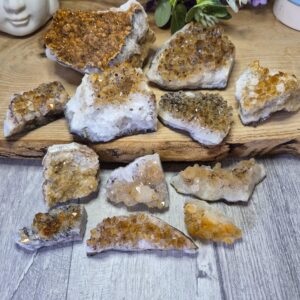 Citrine Cluster Point Yellow From Brazil