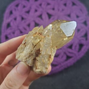 Congo Citrine Point Crystal Lwena Kundalini Smoky Citrine Quartz Stones terminated yellow untreated unheated