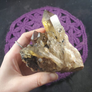 Large Congo Citrine Point Cluster Crystal Lwena Kundalini Smoky Citrine terminated yellow untreated unheated XL Cabinet Specimen