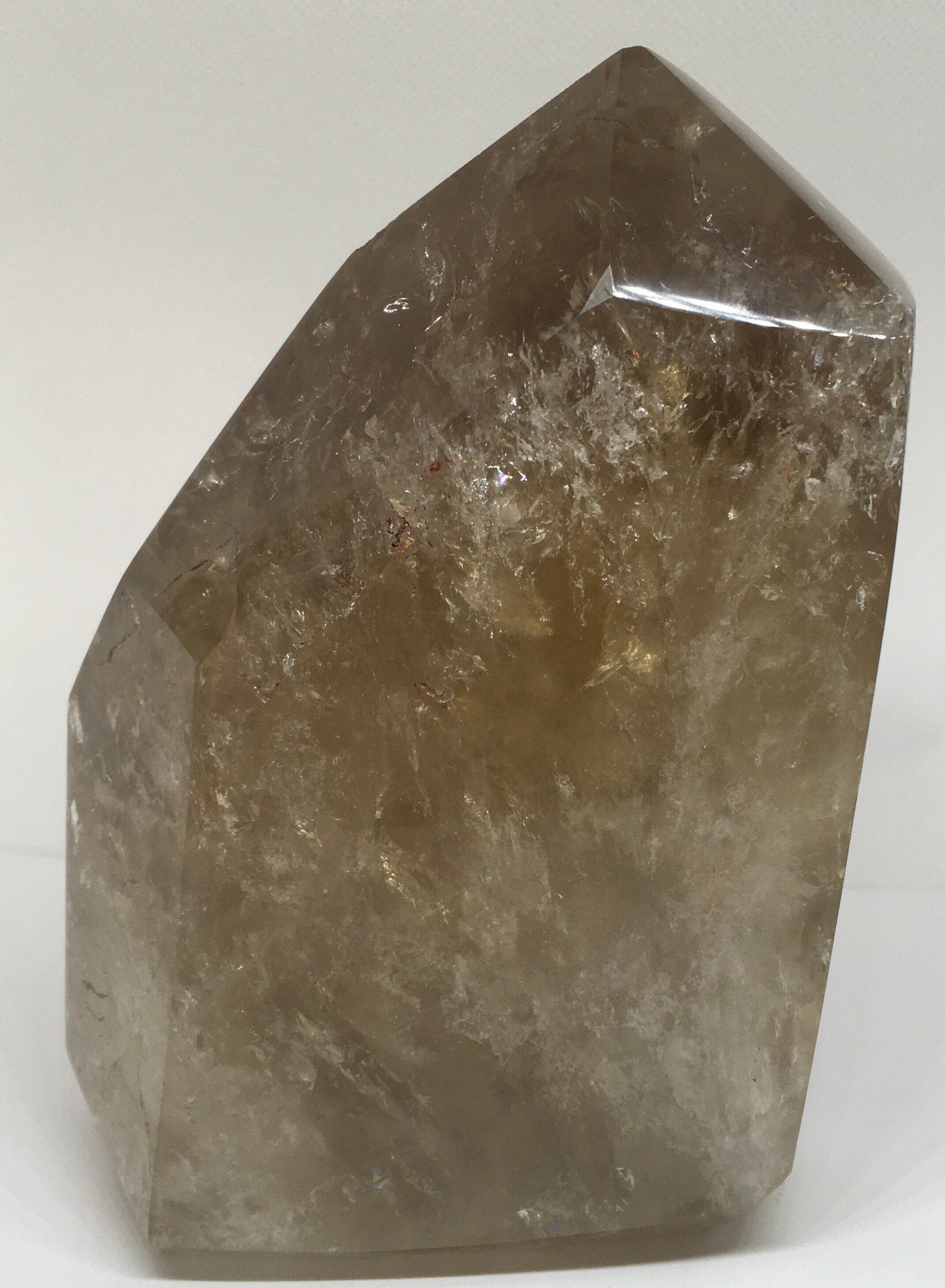 Large Polished Citrine Quartz Crystal Point: Natural Healing Stone