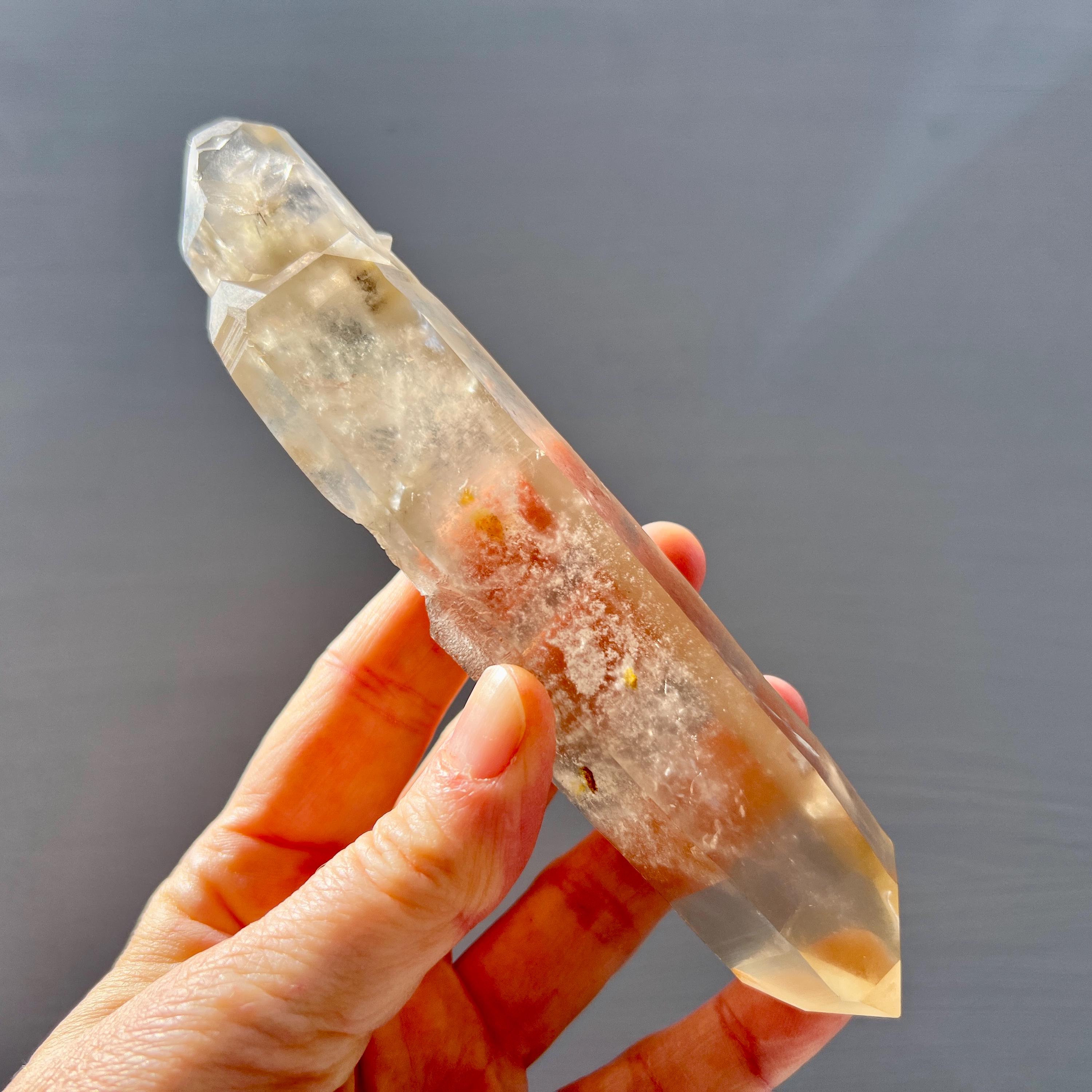 Lemurian Seed Citrine Double Terminated Point 6.5 Inches Lemurian Seed Citrine Double Terminated Point 6.5 Inches