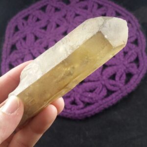 Natural Citrine DT Point Elestial Crystal Large Wand Zambia Congo Quartz Double terminated smoky yellow untreated unheated zambian