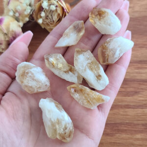 Rough Citrine Quartz Points and Chunks 0.75"-1.25", Bulk Lots of Raw Gemstones for Jewelry Making or Crystal Grids