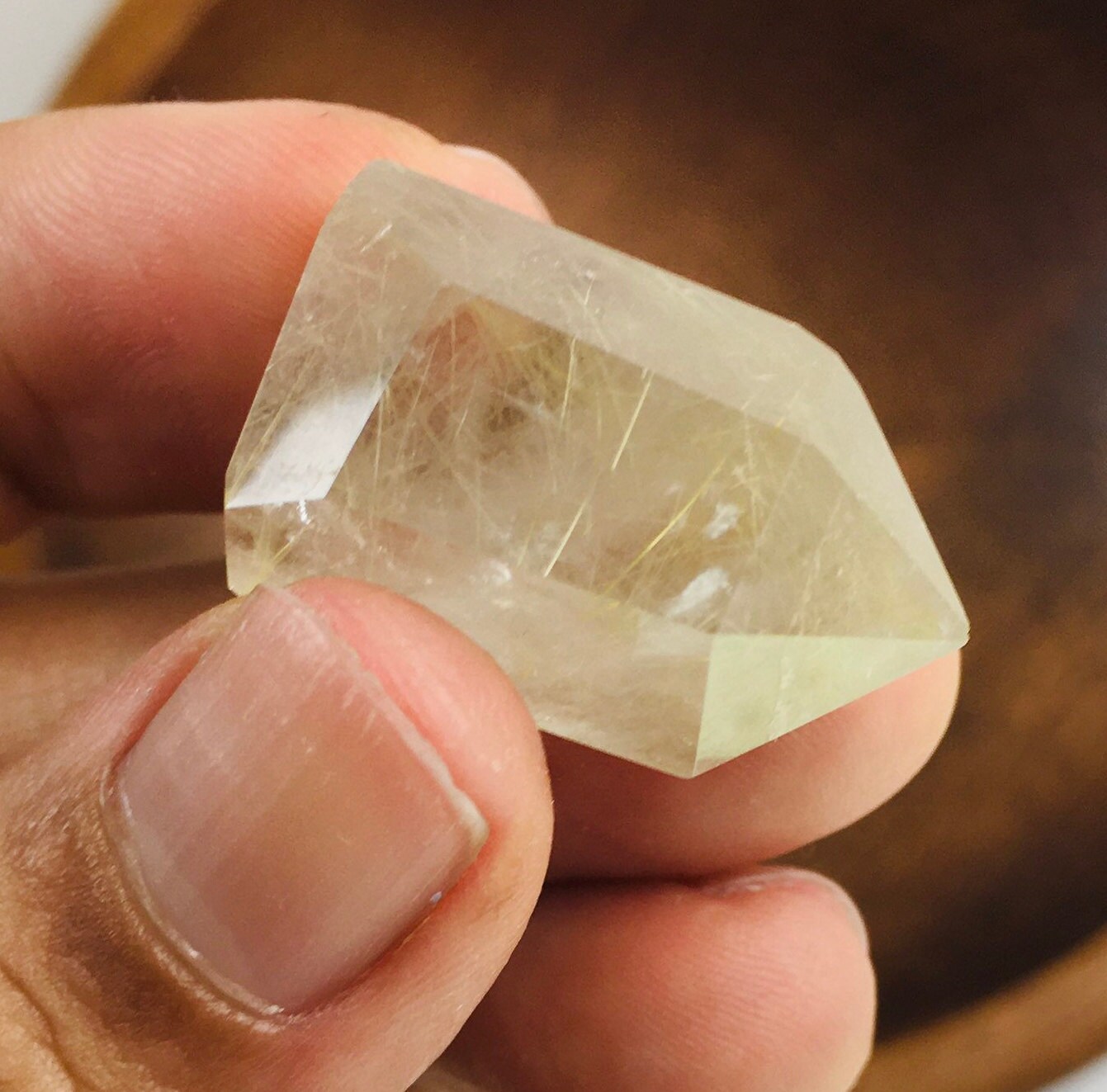 Rutilated Citrine Crystal Point: Natural Quartz Gemstone Tower (8.98g)