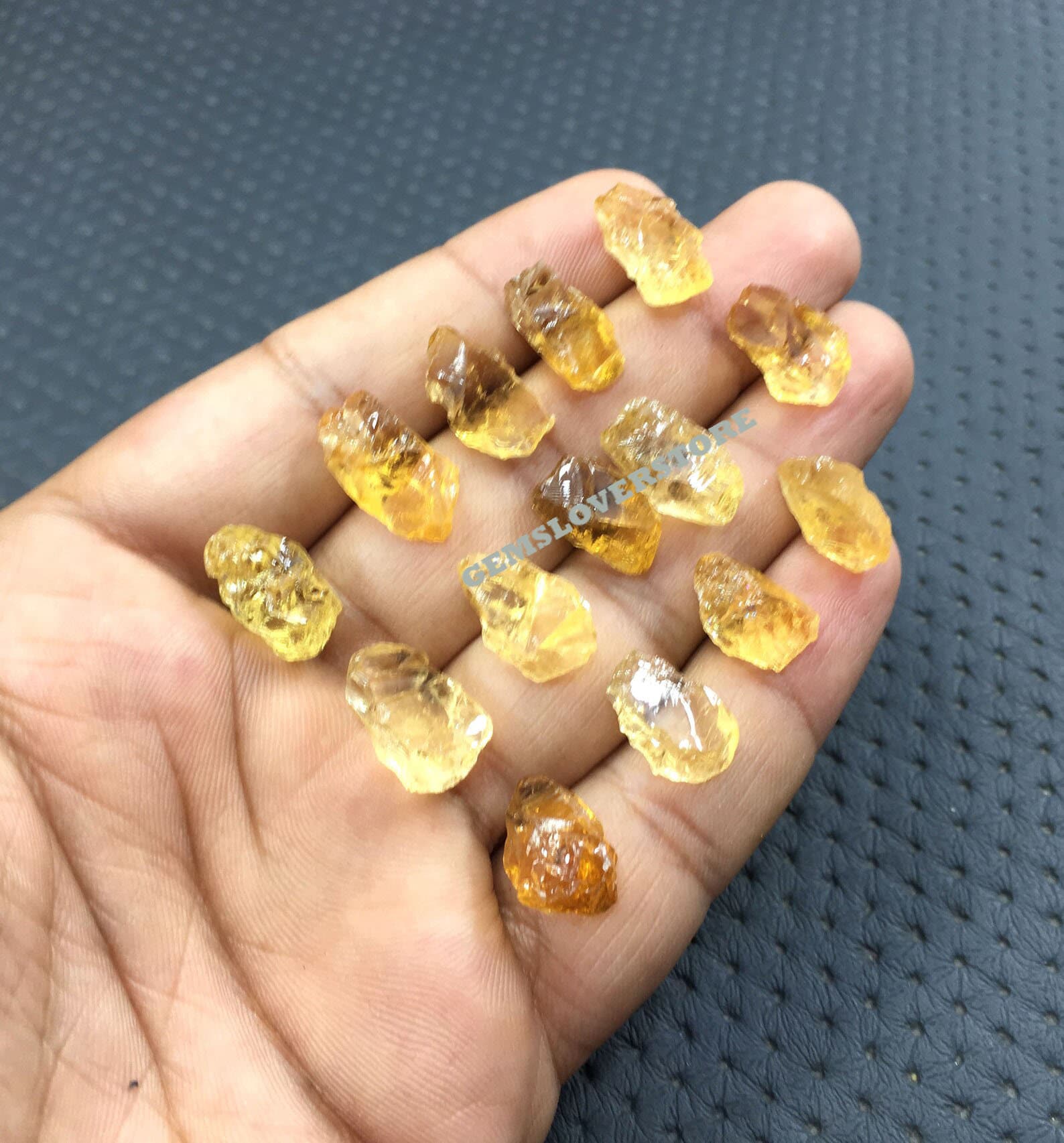 10 Raw Citrine Gemstones: Natural Rough Jewelry Making Crystals (8x14-9x16 Mm)